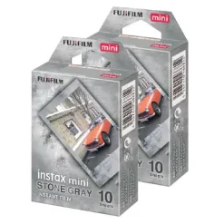 Fuji Instax Mini Instant Film Twin Pack (20 Shots) - Stone Grey Frame