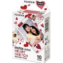 Fujifilm Instax Mini Instant Film - Heart Sketch Frame - 10pk