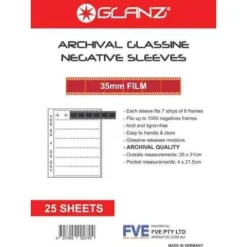 Glanz 35mm Profile Negative Sheets - 25 Sheets