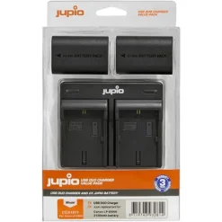 JUPIO Canon LPE6NH Value Pack: 2x Battery LP-E6NH+ USB Charger