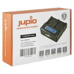 JUPIO Sony Dual Charger with LCD for Sony NPF Batteries