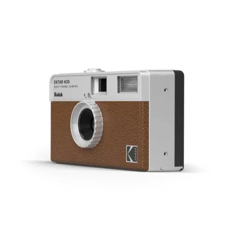 Kodak H35 1/2 Frame 35mm Film Camera w/Flash BROWN
