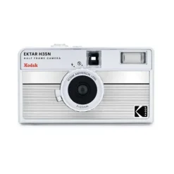 Kodak H35N Half Frame 35mm Film Camera w/Flash - Silver Stripe/Silver