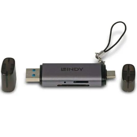 Lindy SD/Micro SD Memory Card Reader - USB 3.0/USB-C