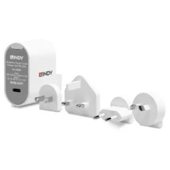Lindy 18W USB-C PD Charger w/Multi Plug Adaptors