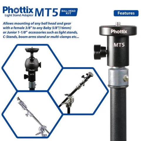 Phottix MT5 Light Stand Adaptor Kit