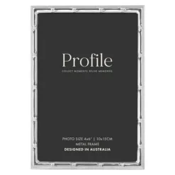 Profile Bamboo Silver Metal Photo Frame - 4x6"