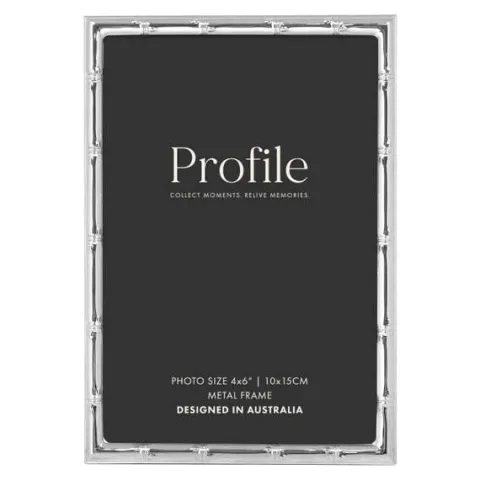 Profile Bamboo Silver Metal Photo Frame - 4x6"