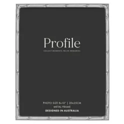 Profile Bamboo Silver Metal Photo Frame - 8x10"