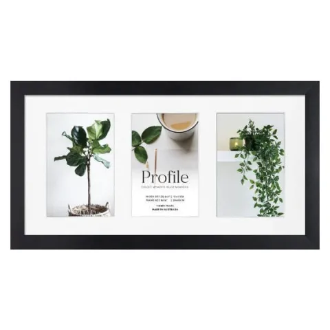 Profile Deluxe Black 20x40cm Photo Frame - 3x 10x15cm Photos