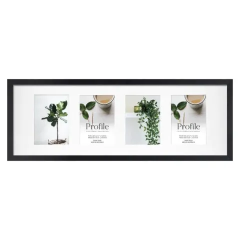 Profile Deluxe Black 25x76cm Photo Frame - 4x 5x7" Photos