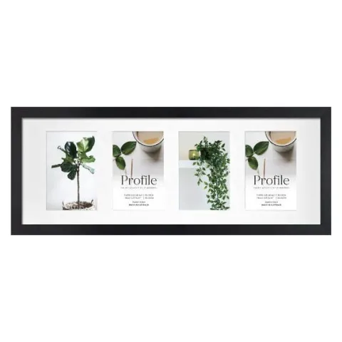 Profile Deluxe Black 20x56cm Photo Frame - 4x 10x15cm Photos