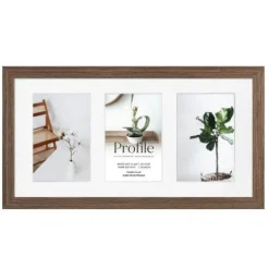Profile Deluxe Chestnut 20x40cm Photo Frame - 3x 10x15cm Photos