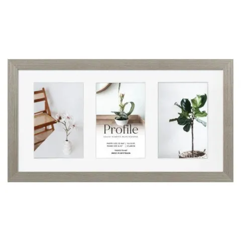 Profile Deluxe Stone Ash 20x40cm Photo Frame - 3x 10x15cm Photos