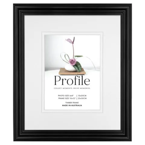 Profile Hawthorne Black 10x12" Frame - 6x8 Opening