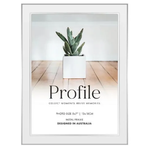 Profile Metal Eternal White 5x7" Photo Frame