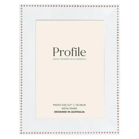 Profile Noble White Gold 5x7" Photo Frame