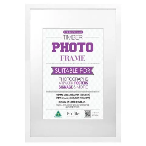 Profile Poster 20x30" Frame for 16x24" Photo - White