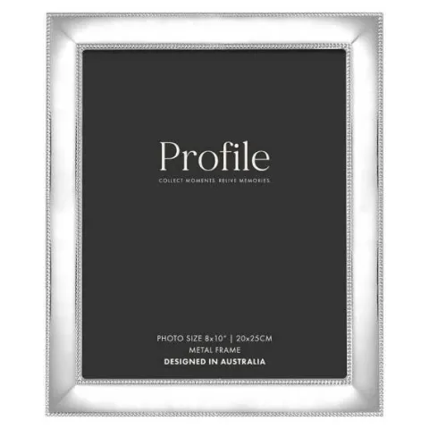 Profile Romance Silver Beaded Metal 8x10" frame