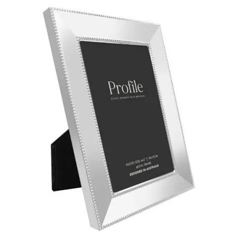 Profile Romance Silver Beaded Metal 5x7" frame