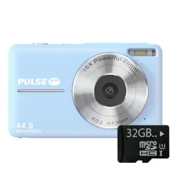 Pulse DC44 Digital Compact Camera w/32GB Card - Blue