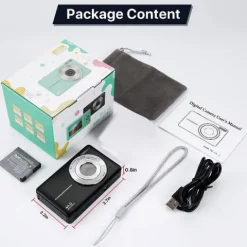 Pulse DC44 Digital Compact Camera w/32GB Card - Black