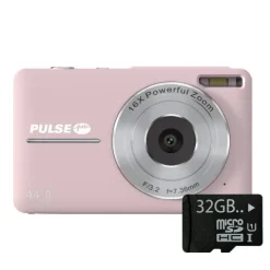 Pulse DC44 Digital Compact Camera w/32GB Card - Pink