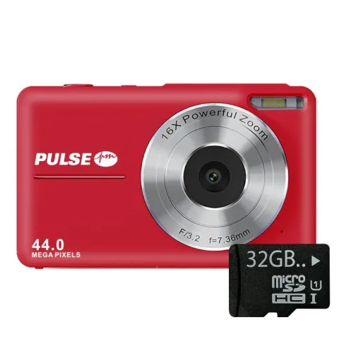 Pulse DC44 Digital Compact Camera w/32GB Card