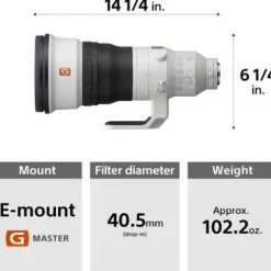 Sony FE 400mm f2.8 GM Zoom Ø82mm